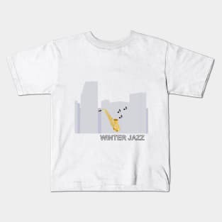 Saxophone, musical instrument used in jazz music Kids T-Shirt